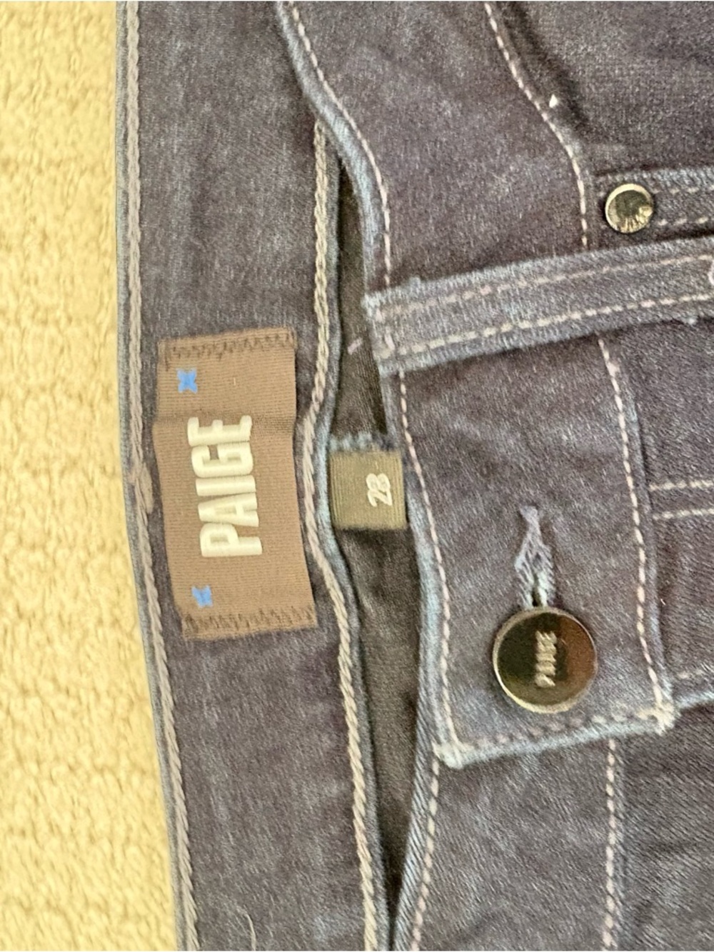PAIGE Manhattan High Rise Jeans Size 28 Dark Wash Straight Leg Denim - Picture 4 of 11